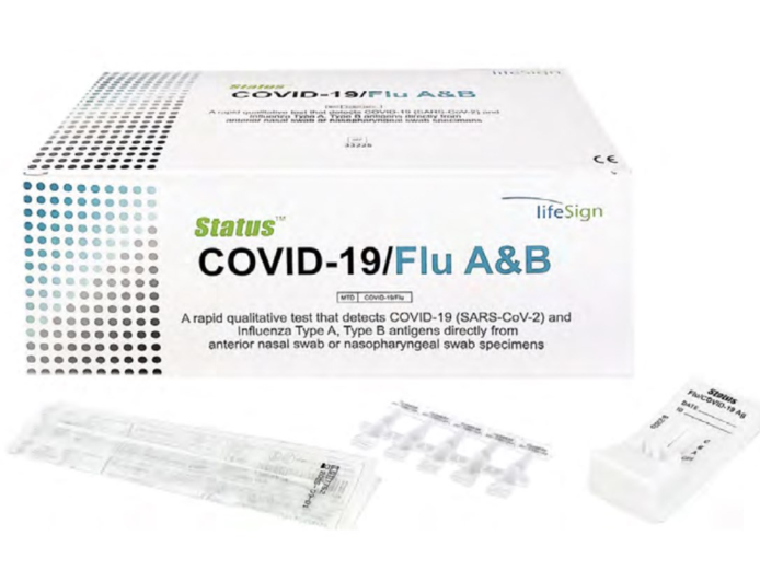 Status COVID Flu A & Flu B Test, 25 tests/box